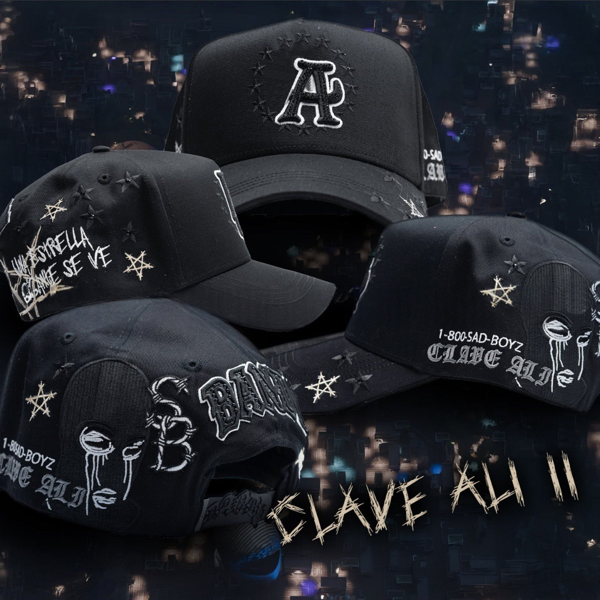 Dandy Hats - Rhinestone Embroidery Satin Lining