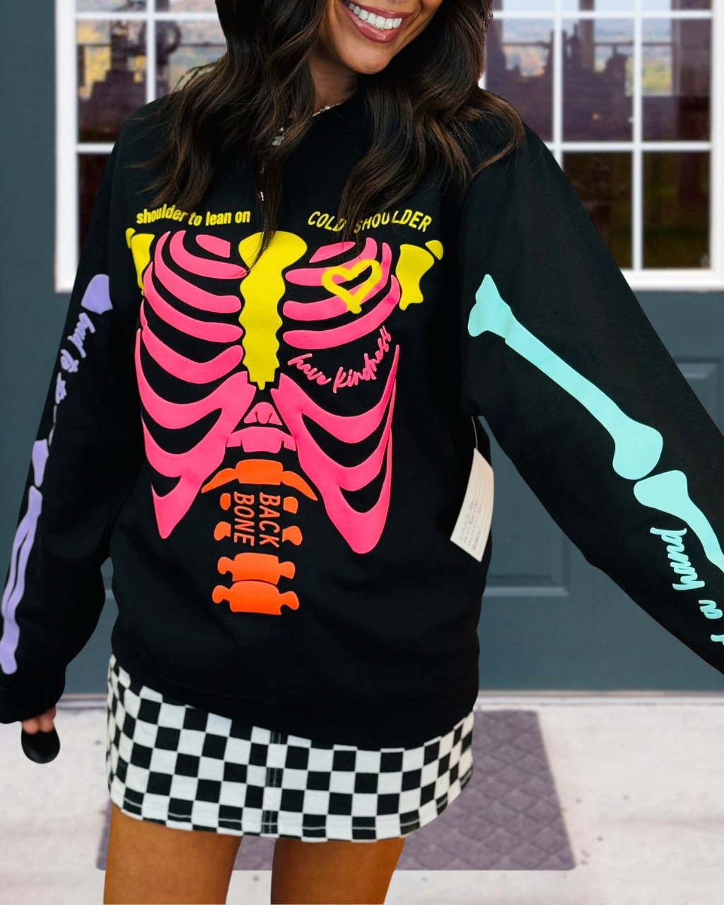 Halloween Colorful Skull-Print Pullover