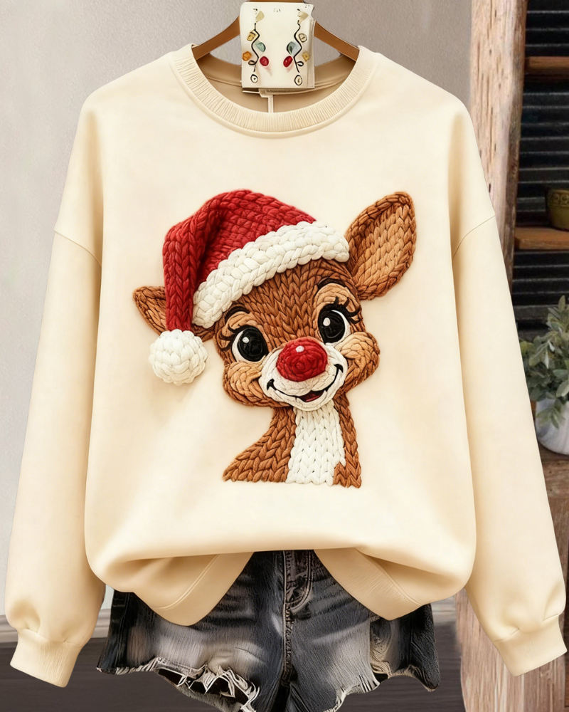 Christmas Reindeer Toddler Print Sweatshirt