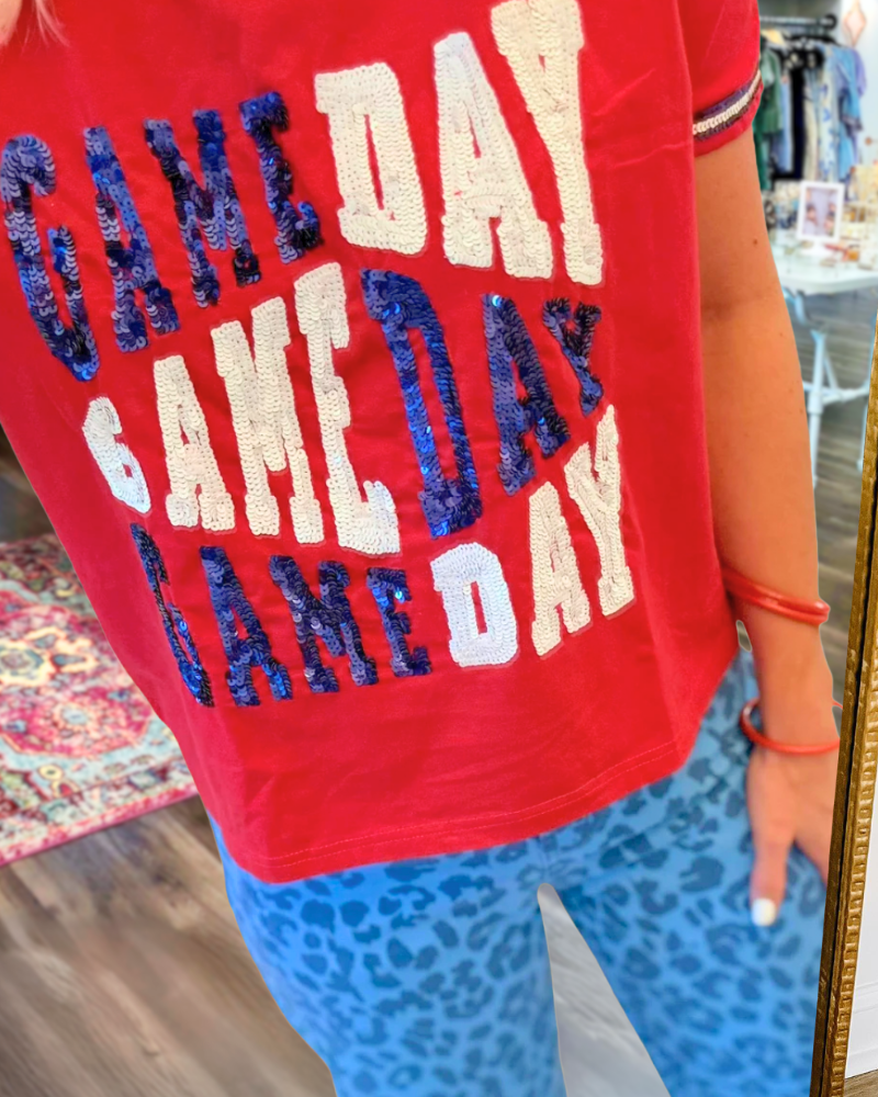 Sparkling GAME DAY sequined T-shirt