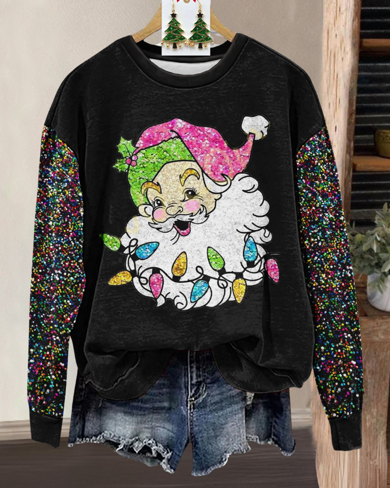 Sparkling Santa Sequined Sweatshirt