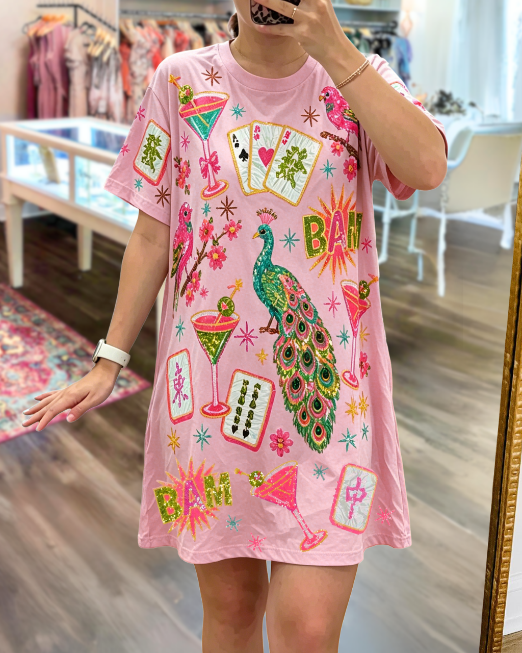Peacock Mahjong Party Sequin Dress