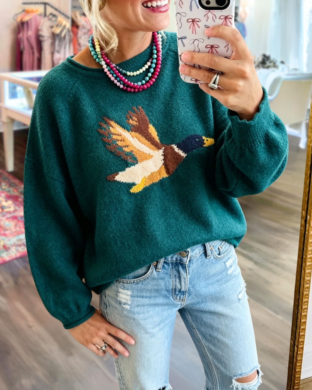 Mallard Duck Embroidery Sweater