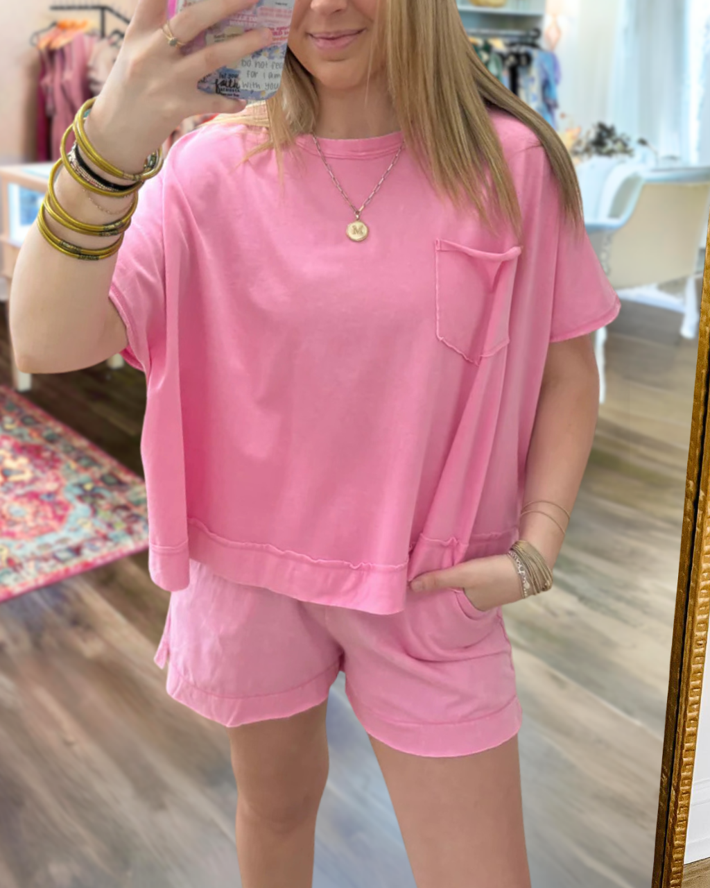 Casual Minimalist Shorts Set