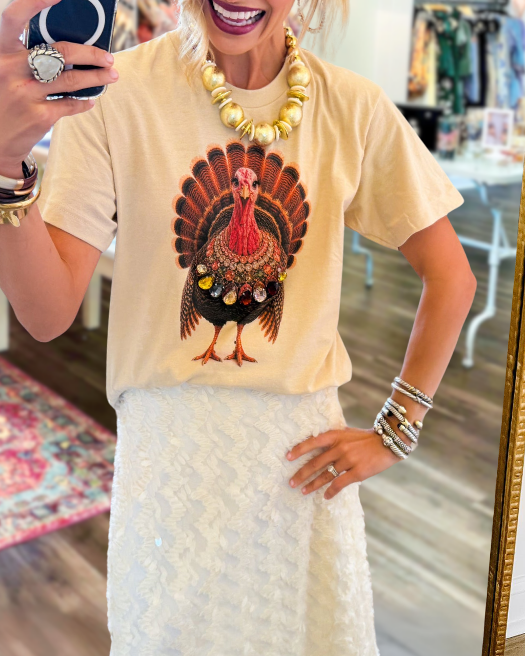 Thanksgiving Turkey Print T-shirt