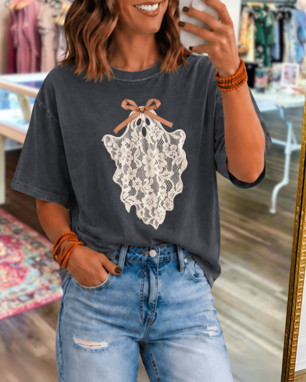 Fun Lace Ghost Bow T-Shirt