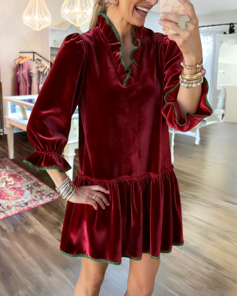 Simple Velvet Mini Dress
