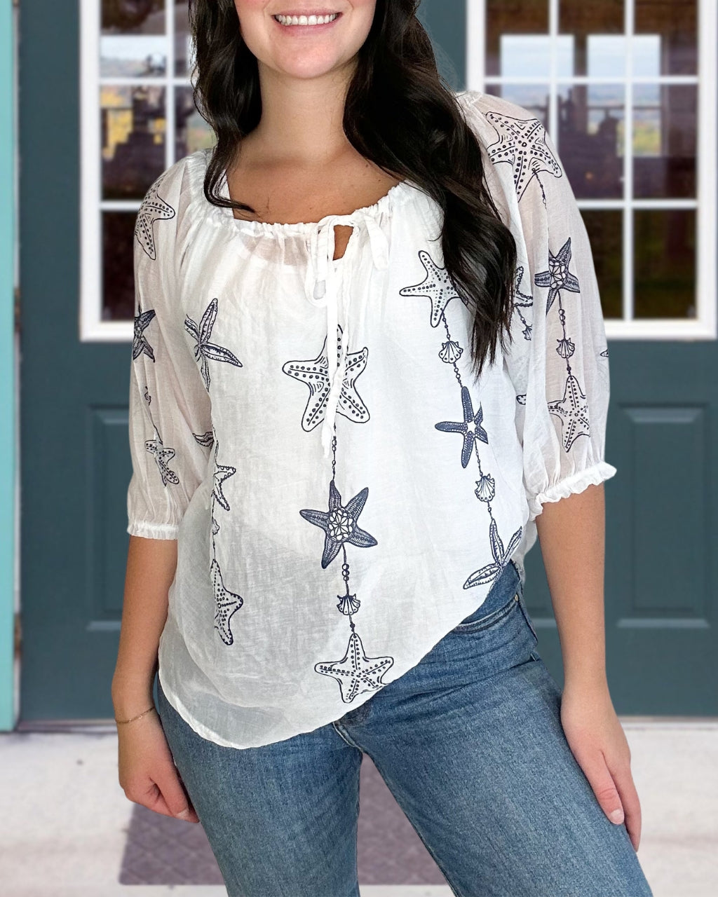 Casual Starfish Print Top