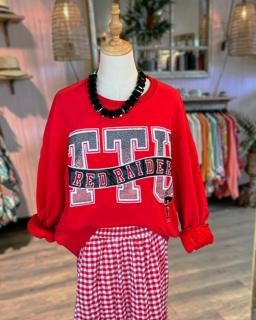 Game Day RED RAIDER Sequin Pullover
