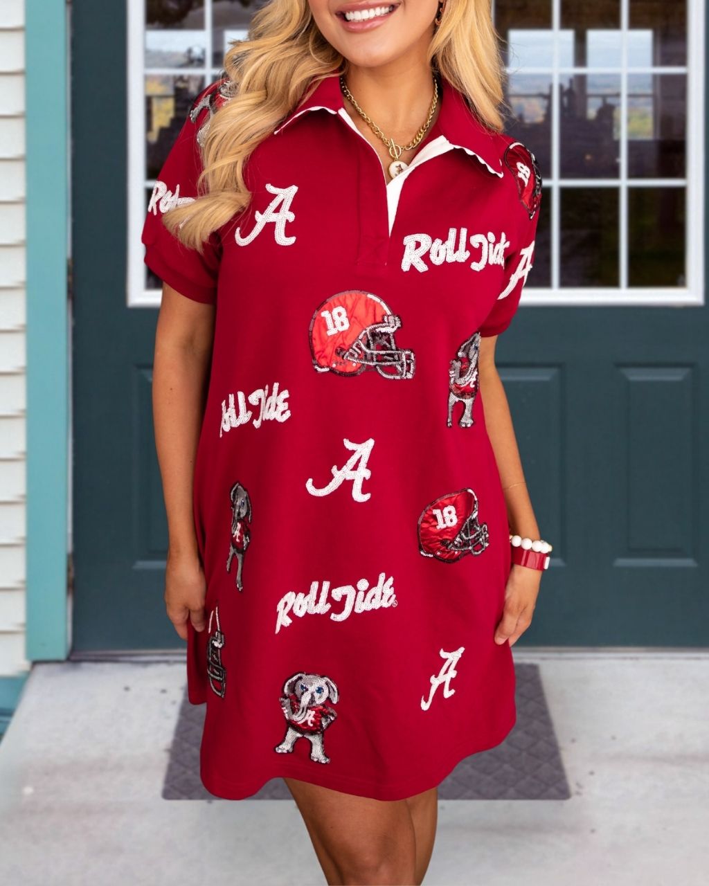 Football Helmet Sequined Dress