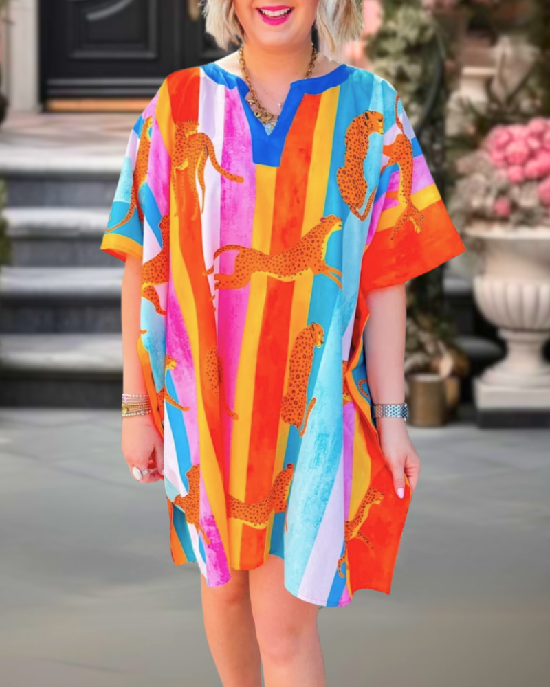 Sunkissed Leopard Print Mini Dress