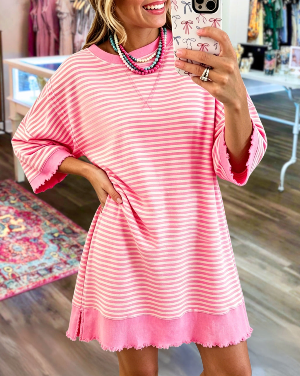Classic Striped Roundneck Dress
