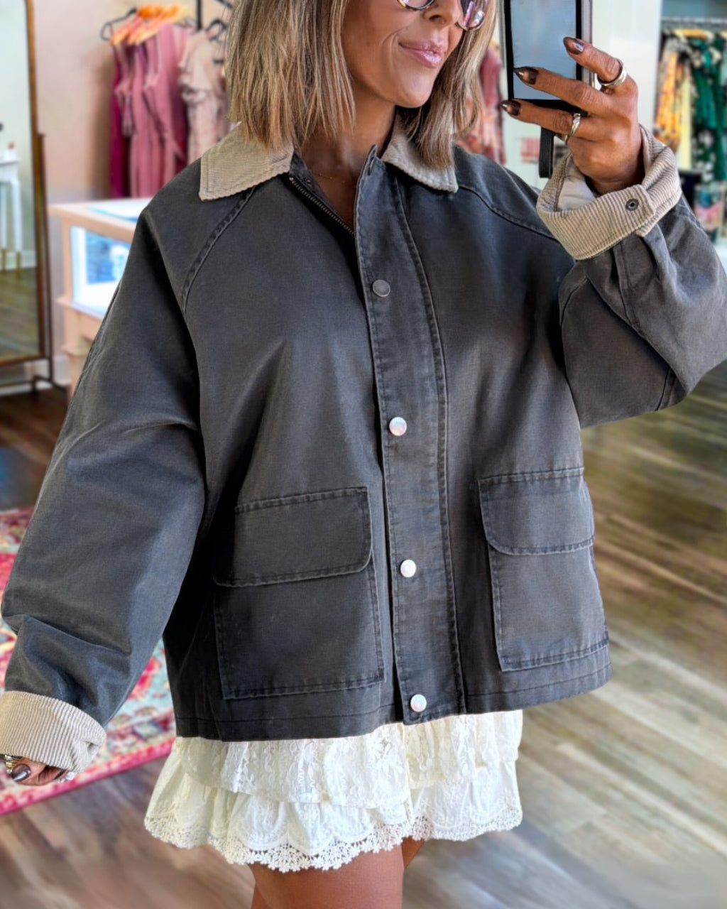 Retro Patchwork Work Jacket