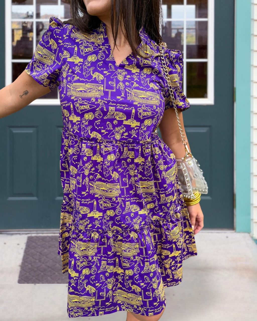 Game Day Ivy League Satin Dress