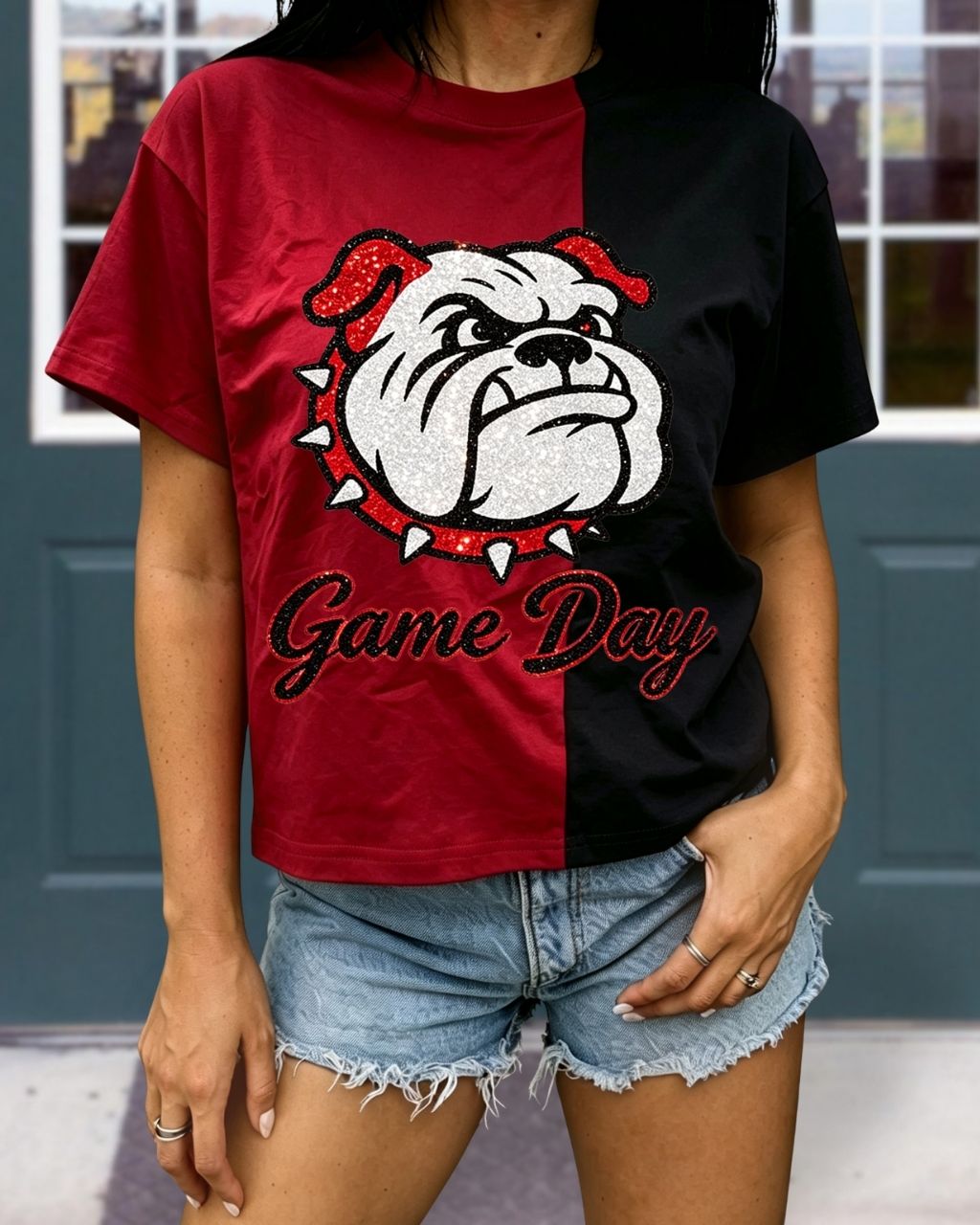 Bulldog Game Day Sequin T-Shirt