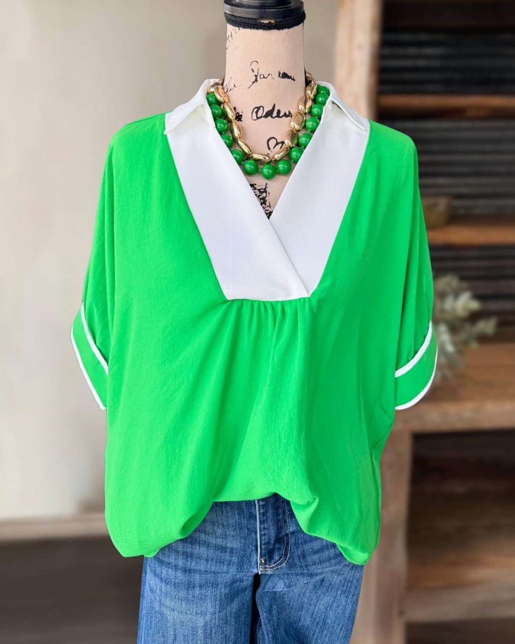 Minimalist Lapel V-Neck Top
