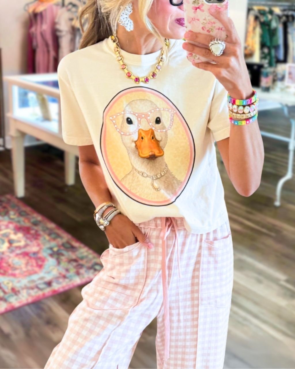 Duck With Glasses Printed Tee