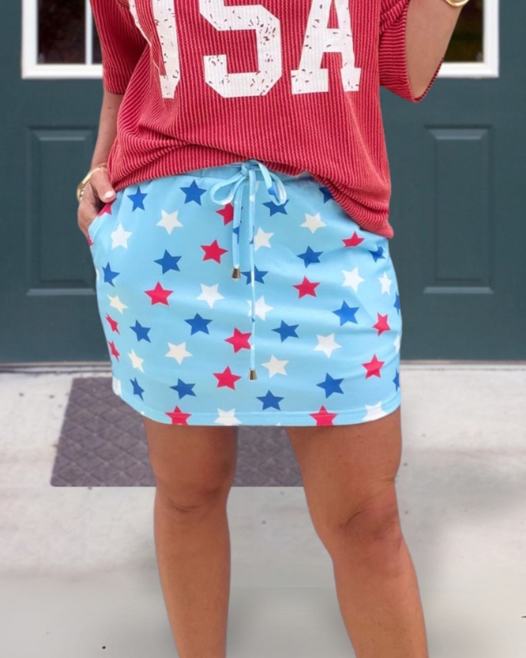 Star-Covered Mini Skirt