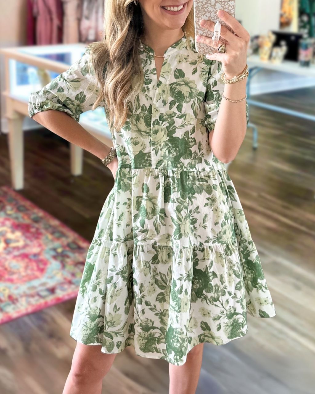 Blooming Floral V-Neck Dress