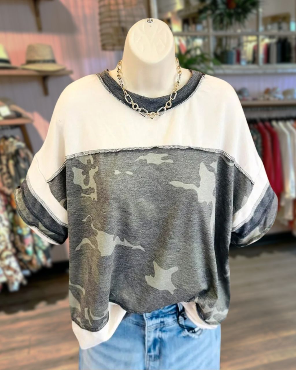 Camouflage-panel T-shirt