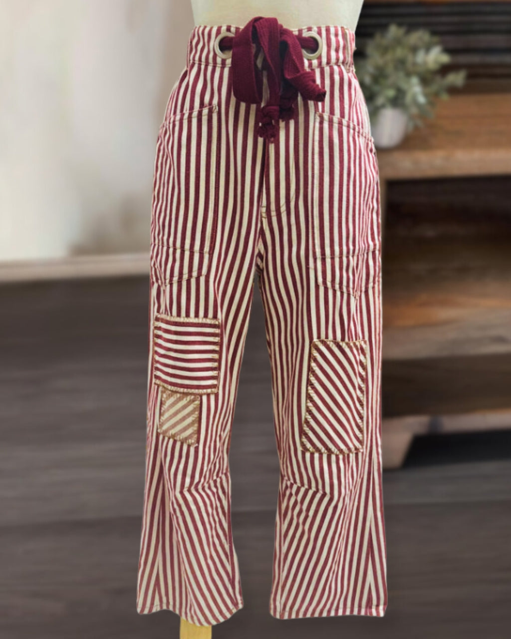 Stylish Patch Striped Pants