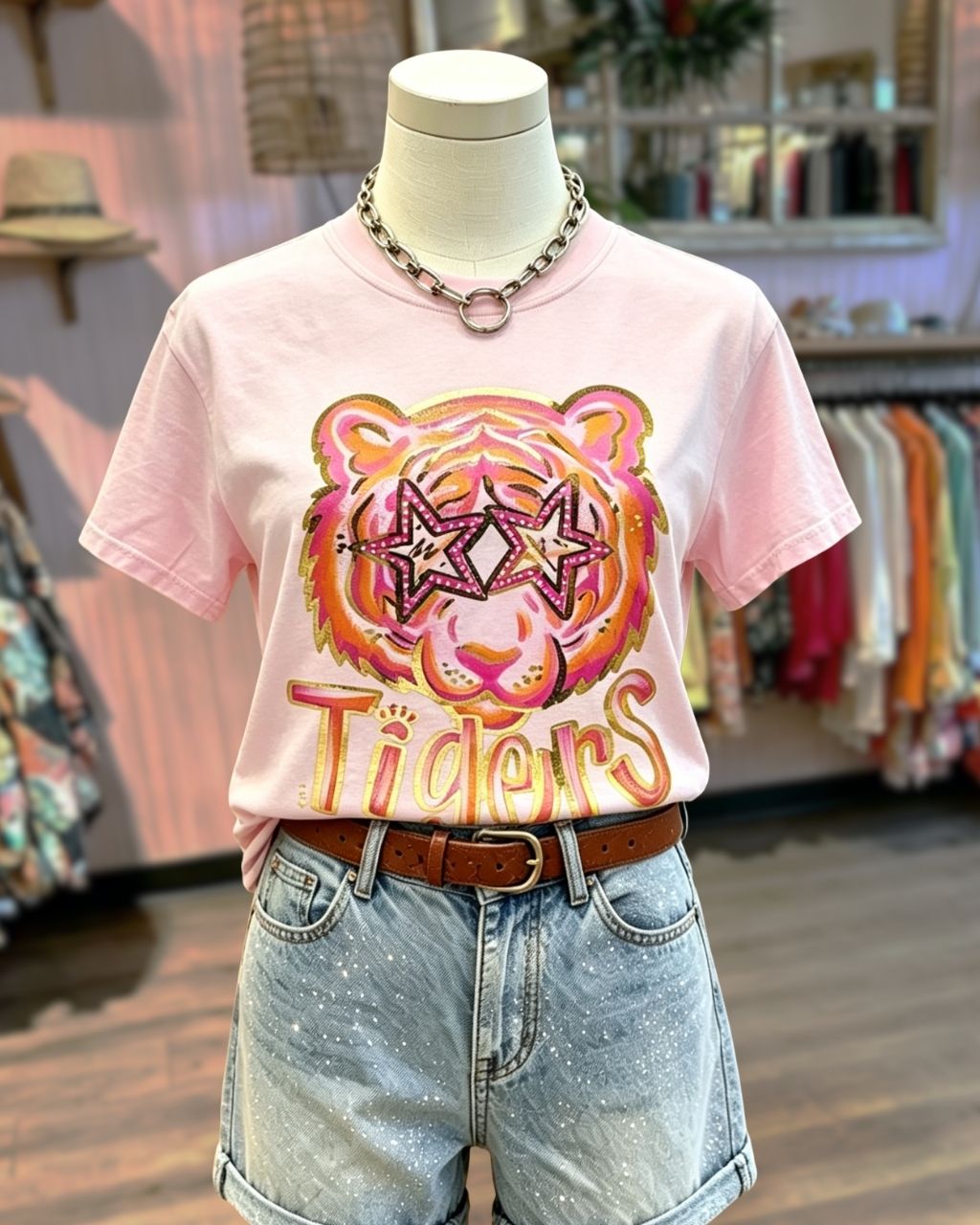 Tiger Starry Eyes Print T-shirt