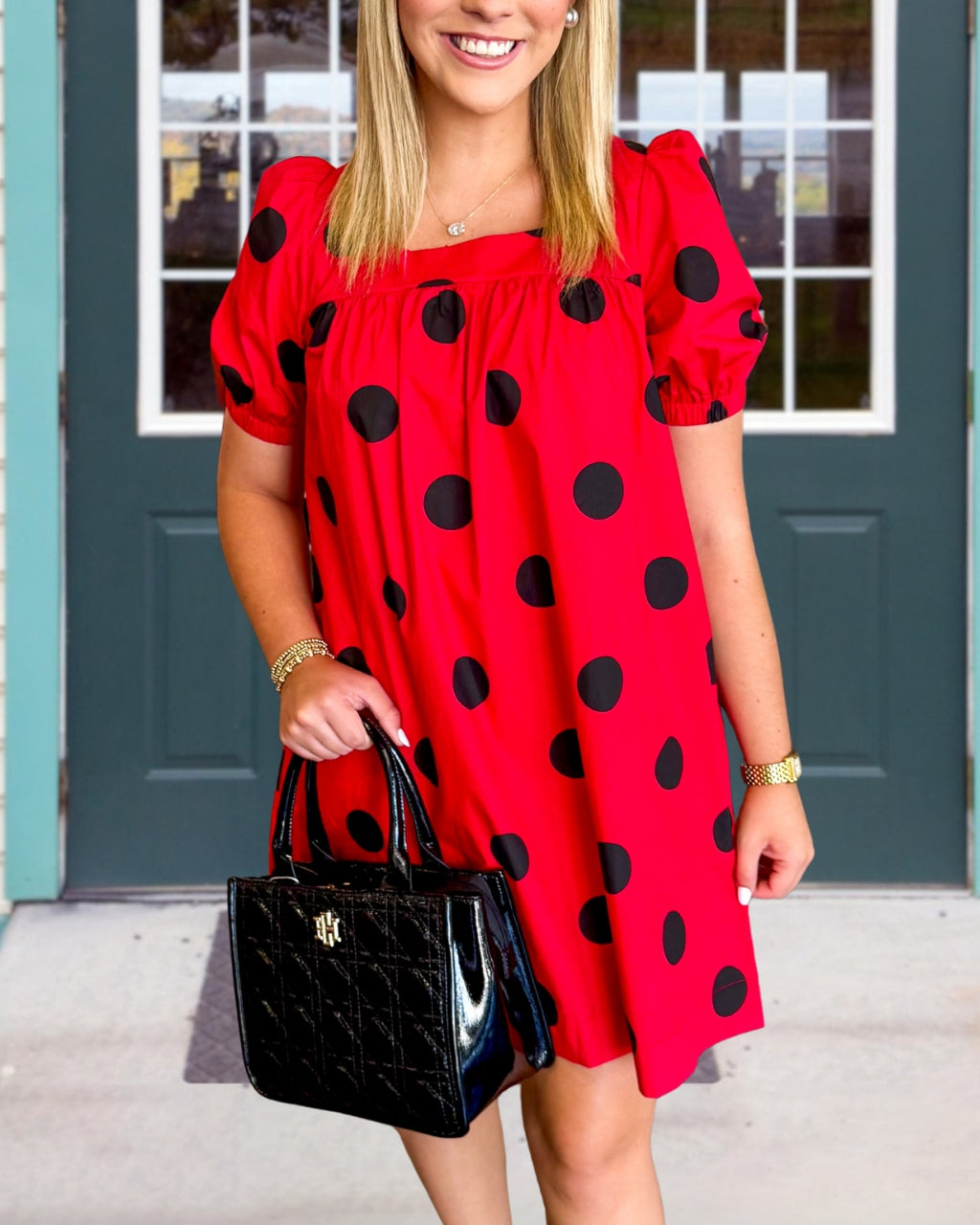 Vintage Polka Dot Satin Dress