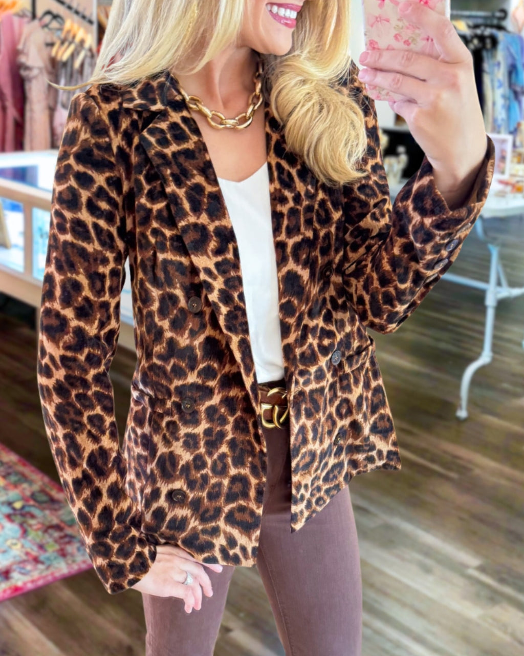 Classic Leopard Print Blazer