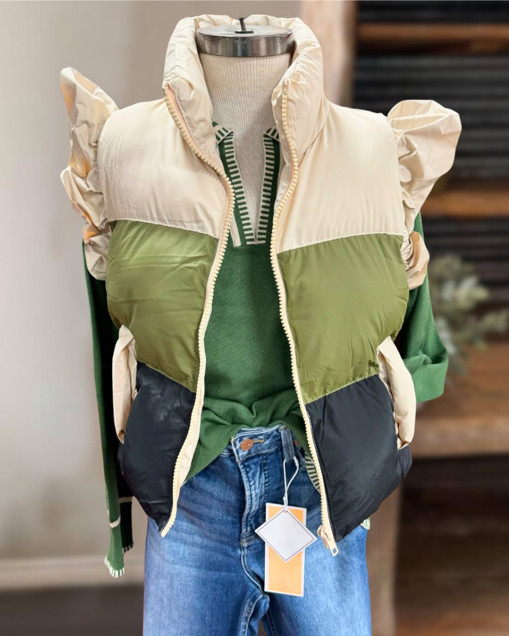 Fun Colorblock Puffer Vest