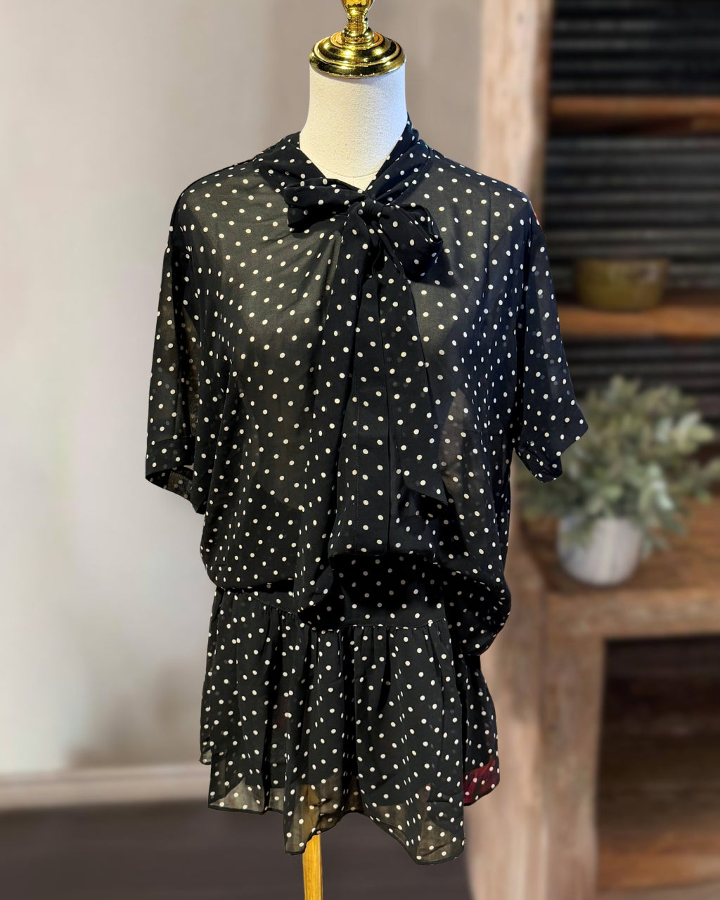 Polka Dot Chiffon Skirt Set