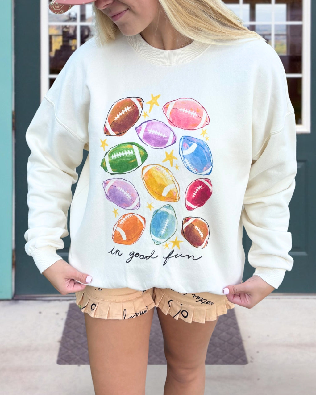 Colorful Football Cheerful Sweatshirt