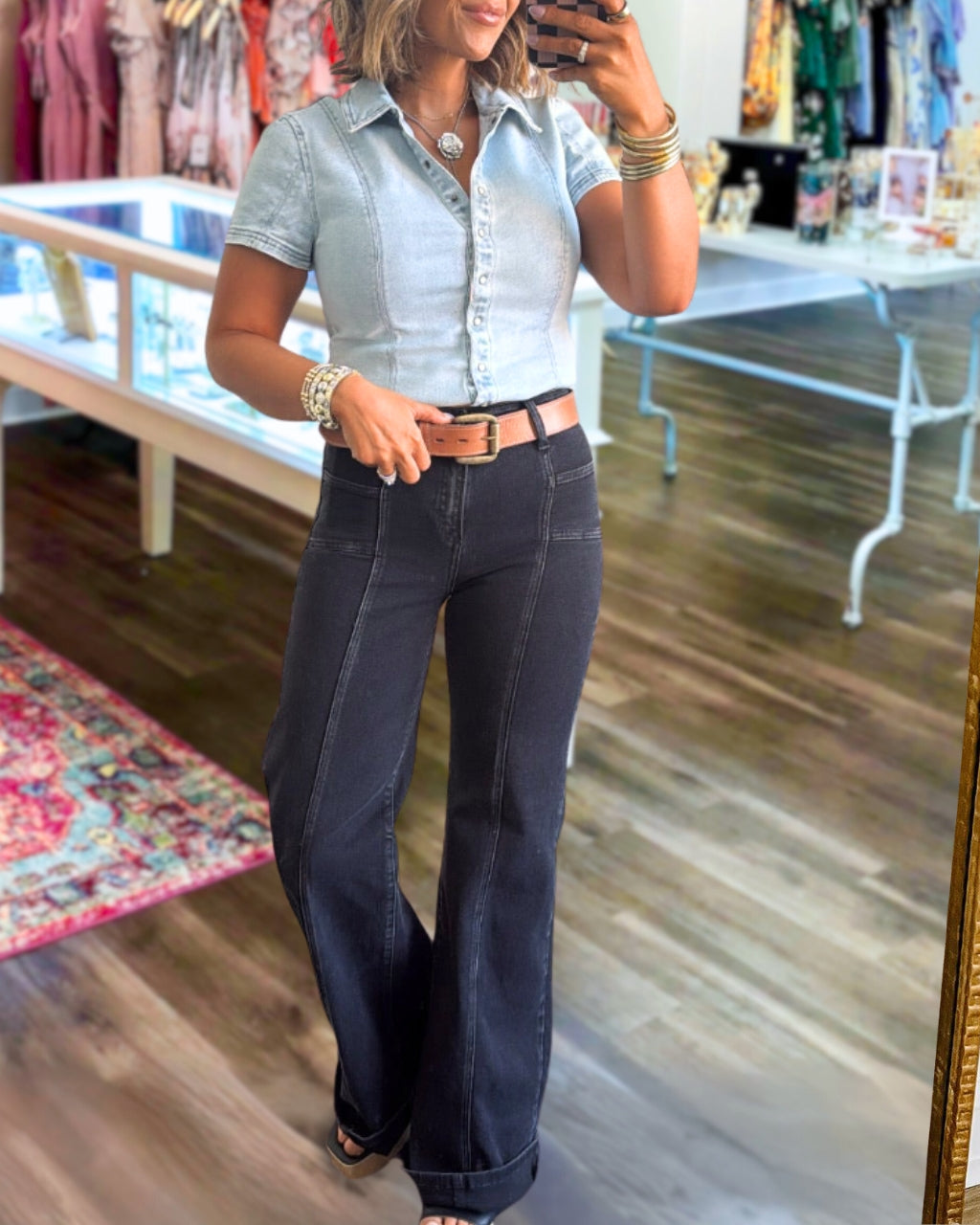 Stylish Mid Rise Flared Jeans