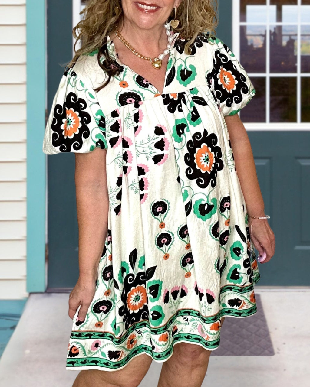 Bohemian Floral Satin Dress