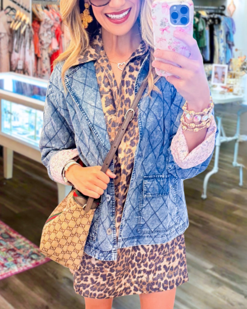 Stylish Quilted Denim Jacket