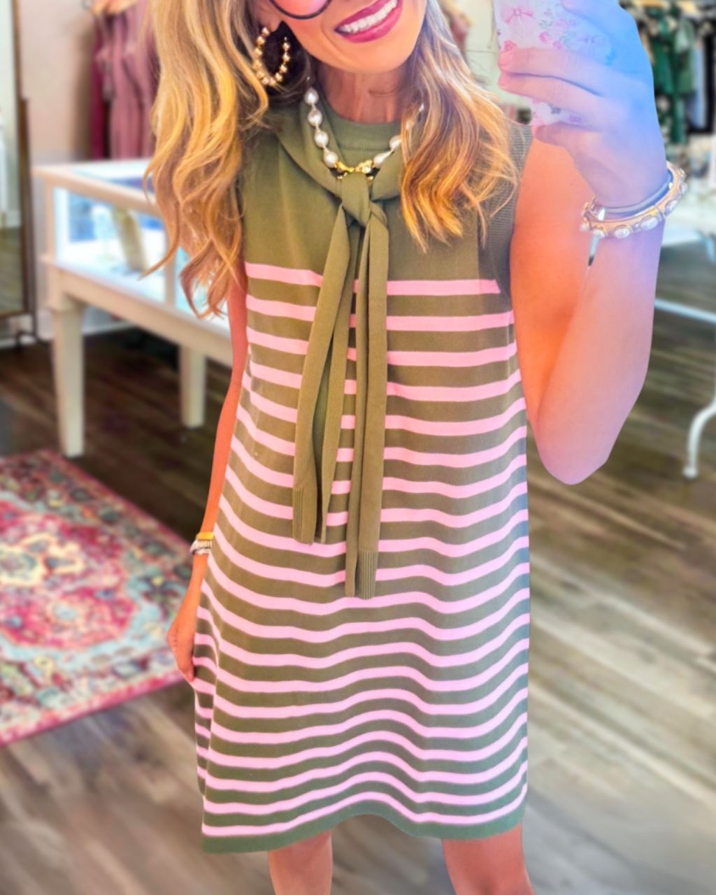 Casual Striped Sleeveless Dress