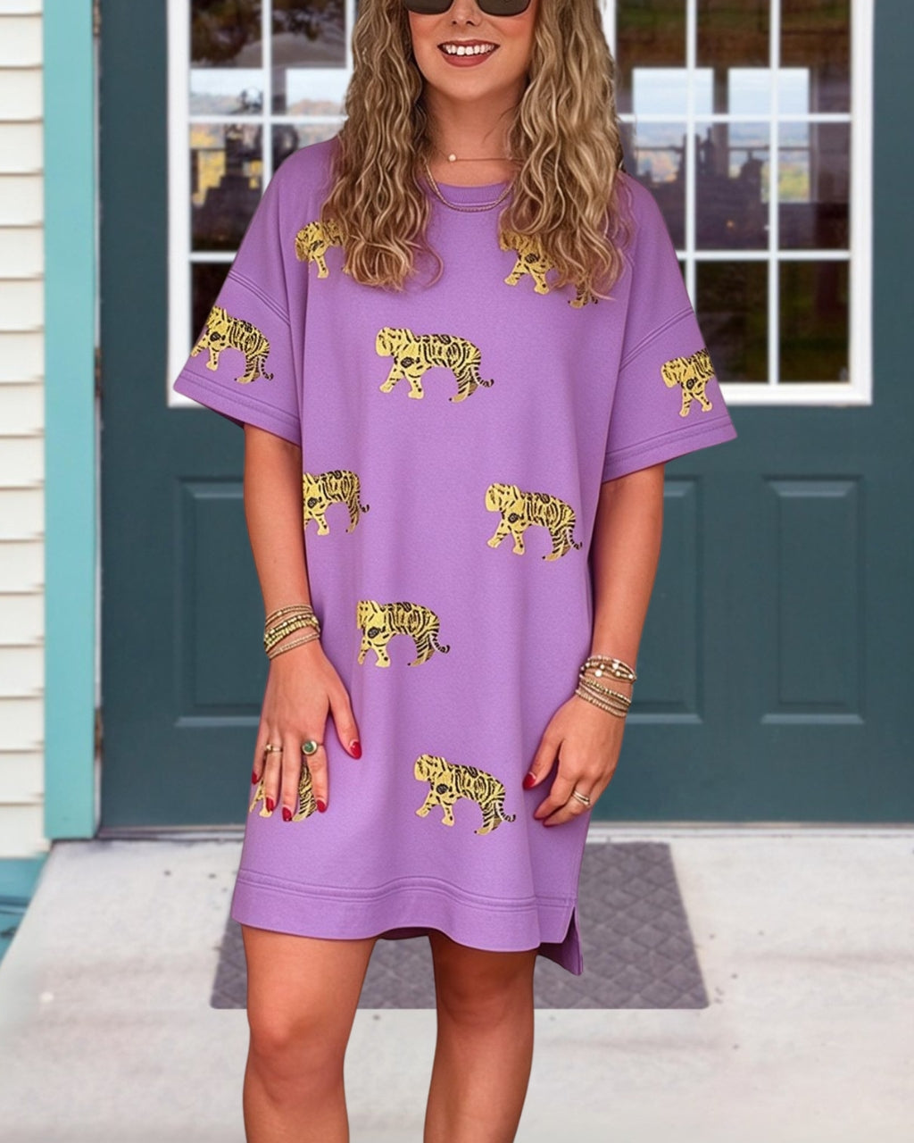 Tiger Print T-shirt Dress