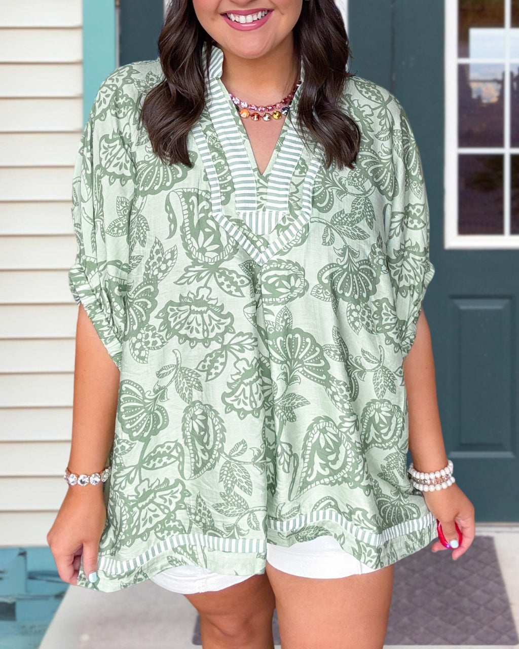 Oversized Paisley Pattern Top