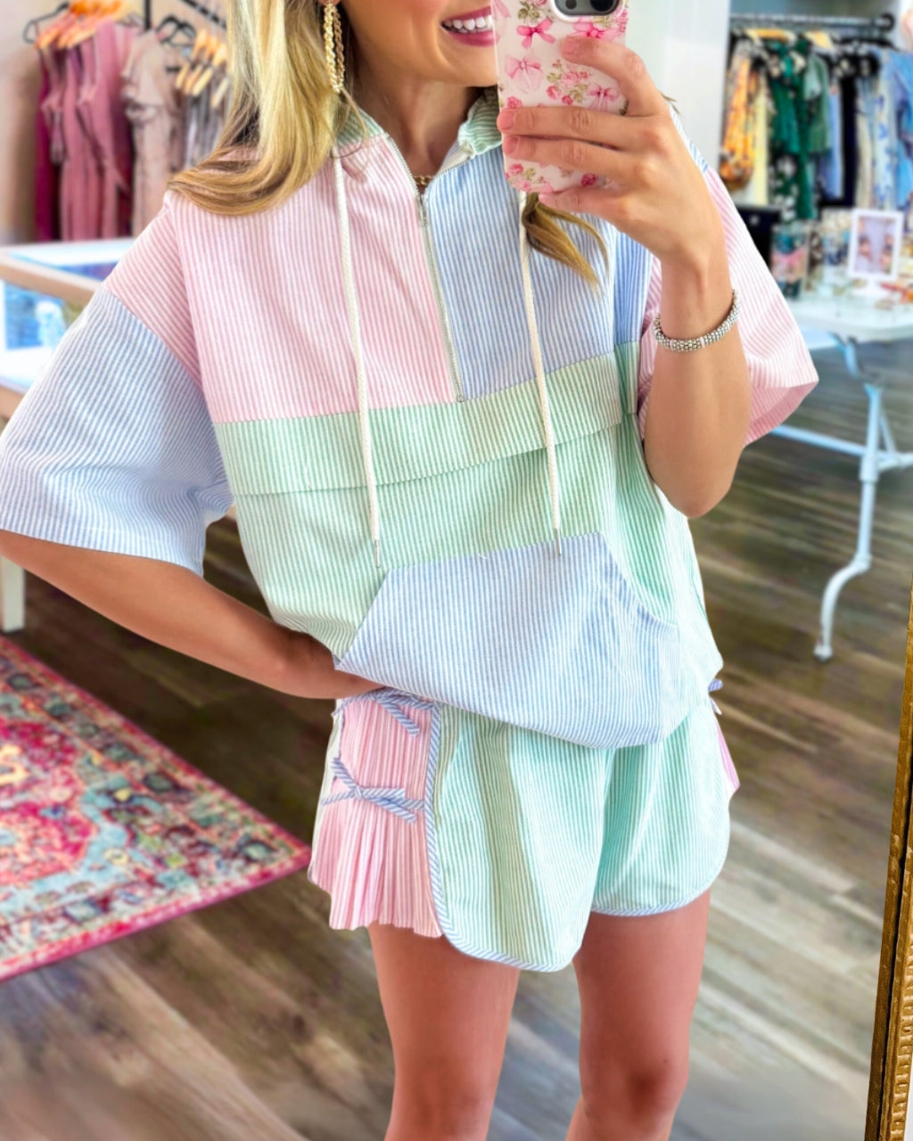 Twisted Ribbed Colorblock Set