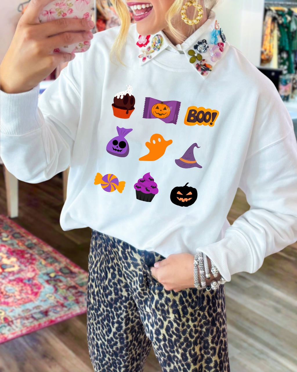 Playful Halloween Icons Pullover