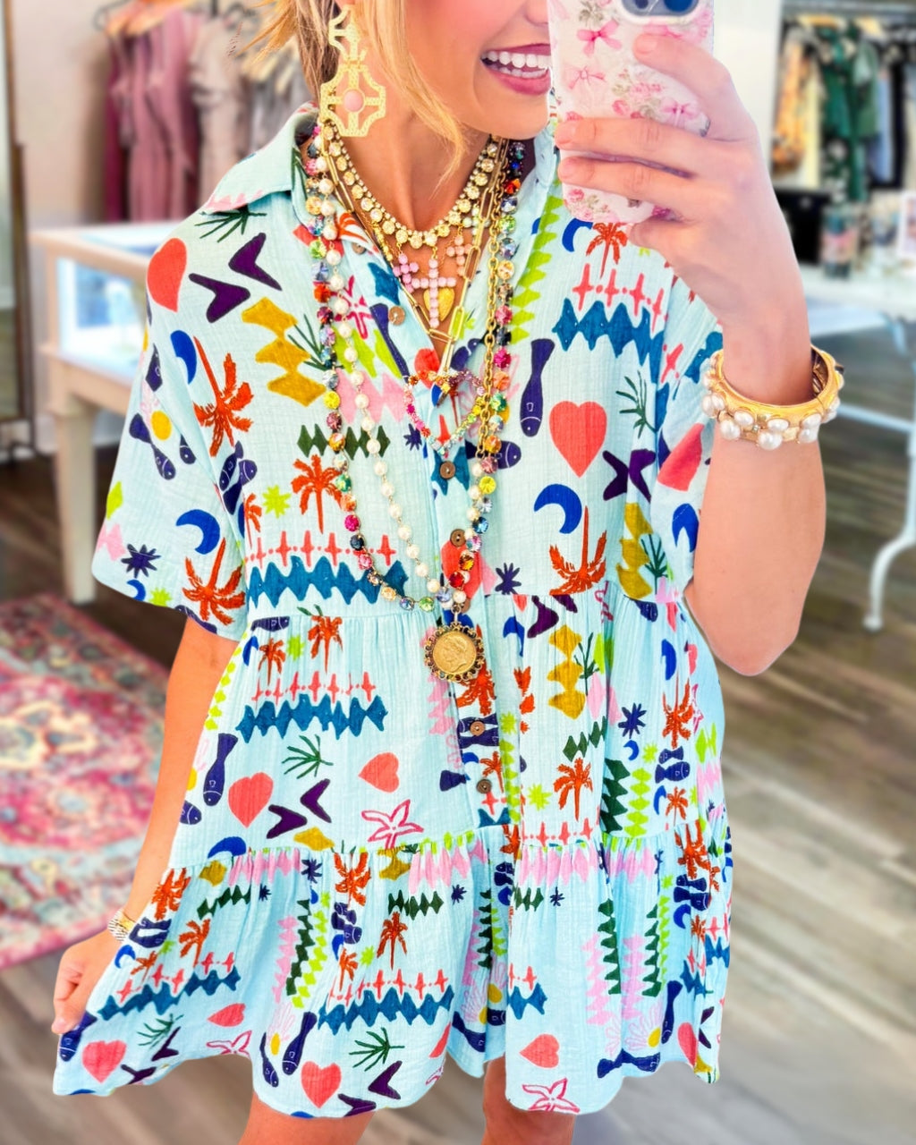 Tropical-style Mixed Pattern Jumpsuit