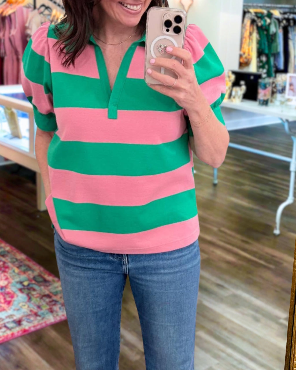 Color Punch Stripe Top