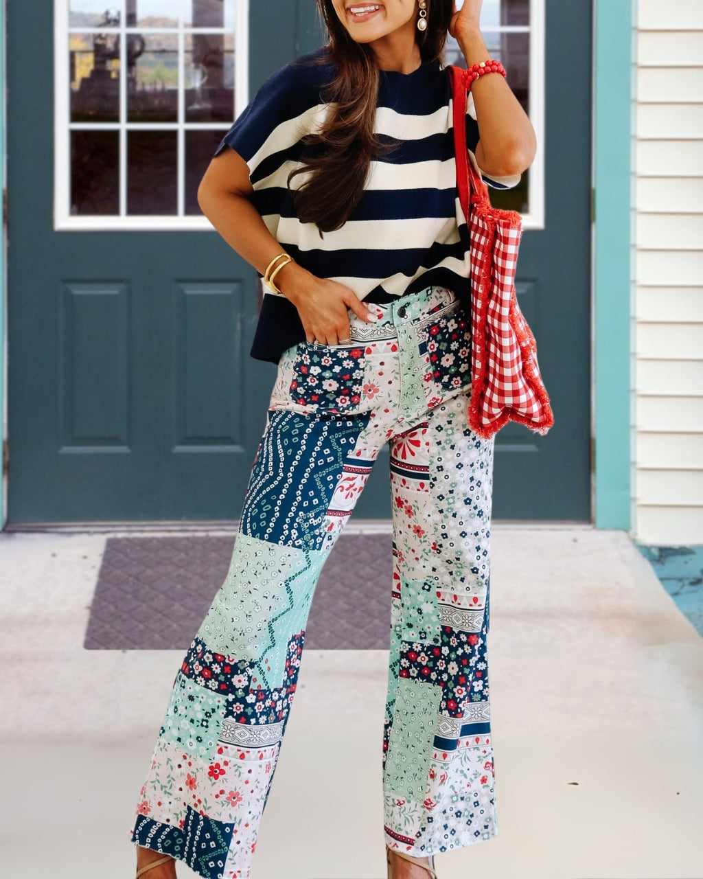 Mixed Floral Patchwork Pants