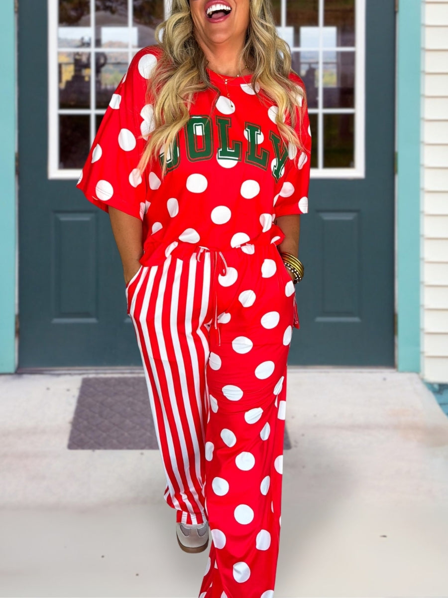 JOLLY Polka Dot Stripe Patchwork Set