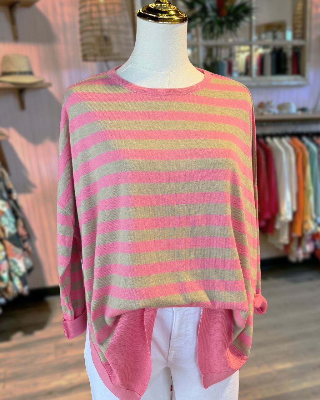 Simple Striped Knit Pullover
