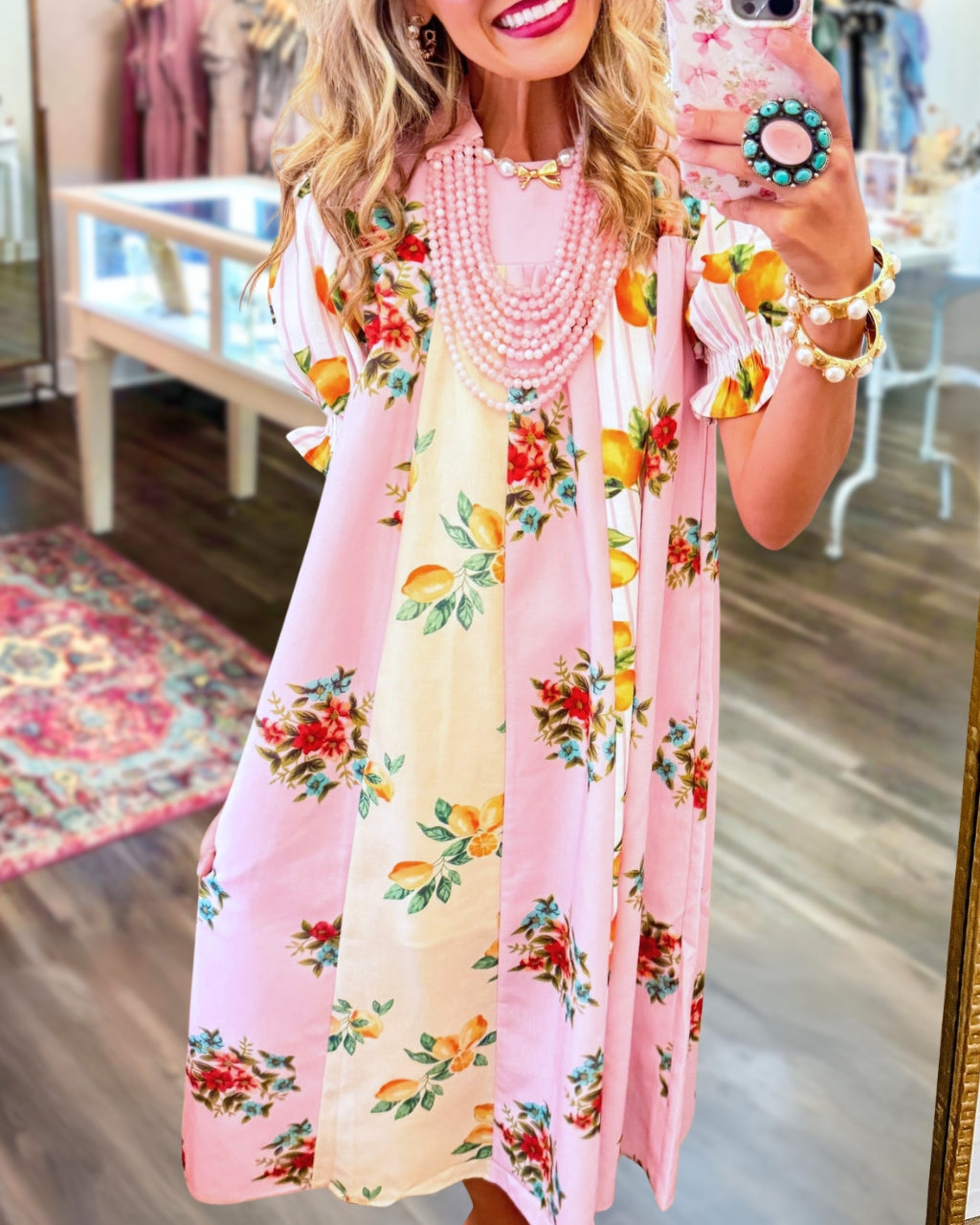 Floral Fruit Patchwork Dress