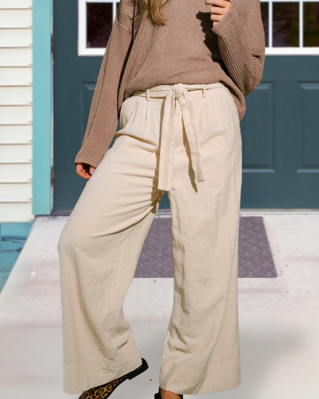 Cotton Linen Wide-leg Pants