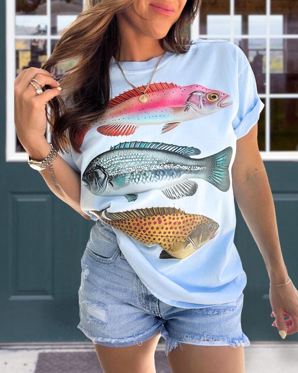 Fish Trio Print T-Shirt