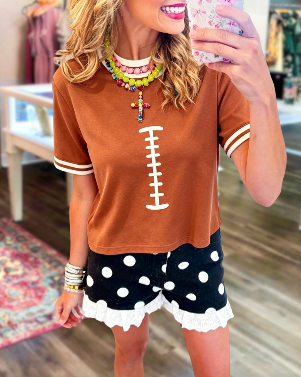 Football Stitch Embroidered T-shirt