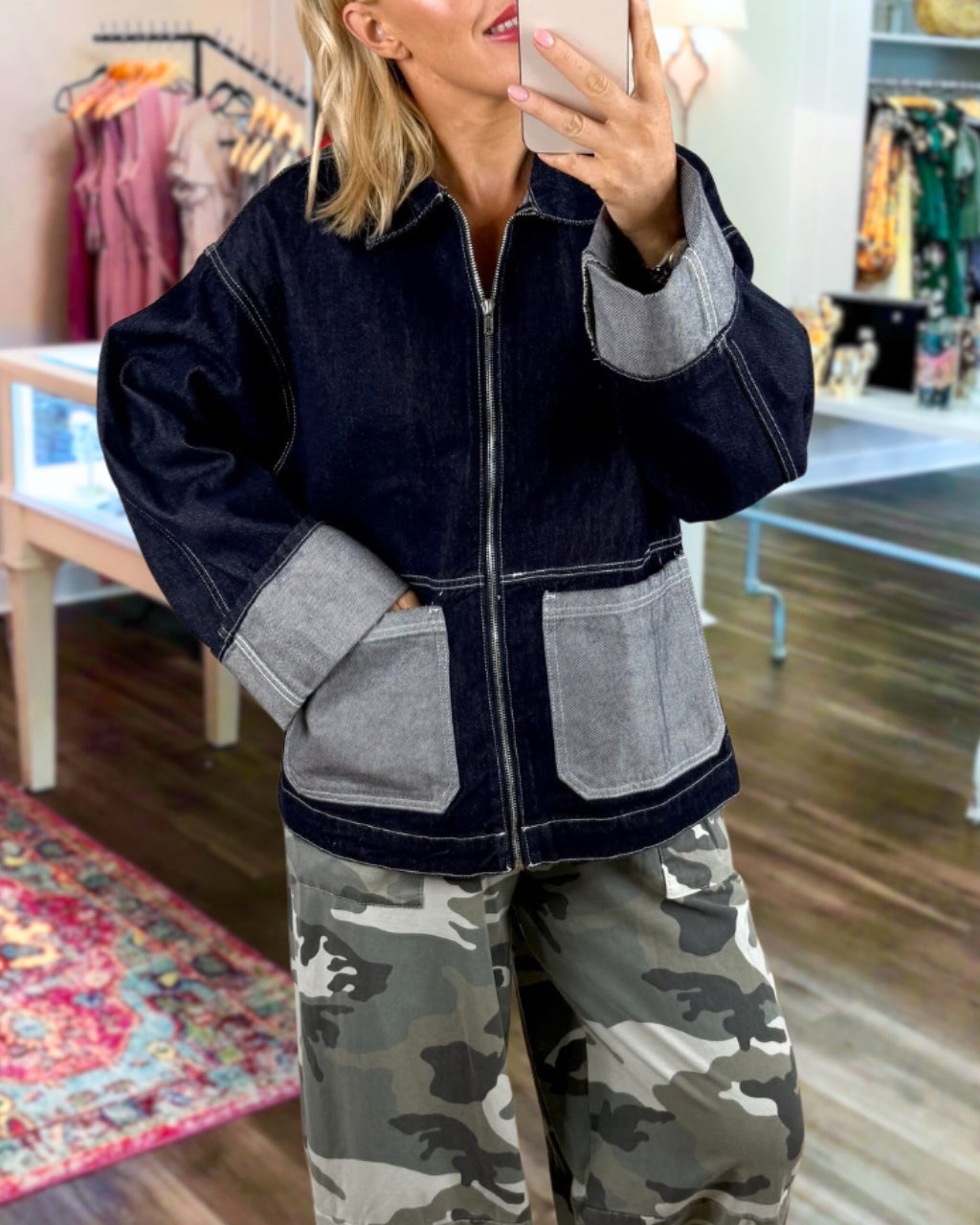 Trendy Denim Patch Jacket