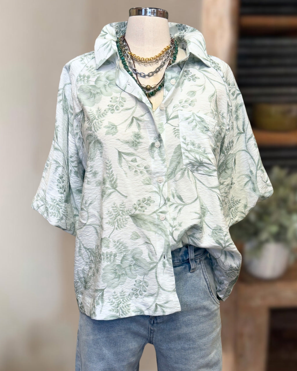 Spring-style Floral Shirt